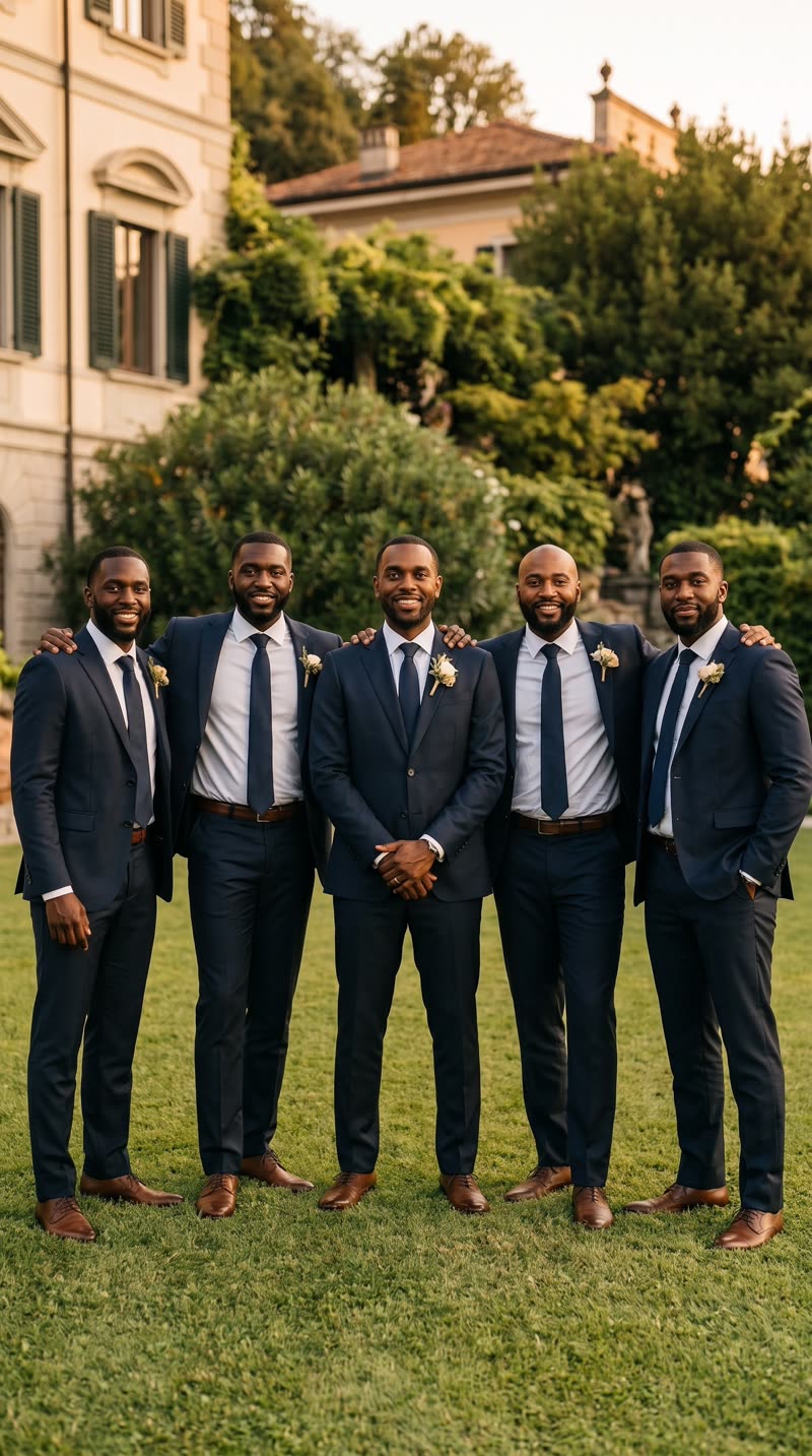 The groom and his groomsmen